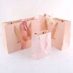BTO Wholesale Printed Custom Logo Luxury Black Shoes Clothes Shopping Gift Jewelry Packaging Paper Bag
